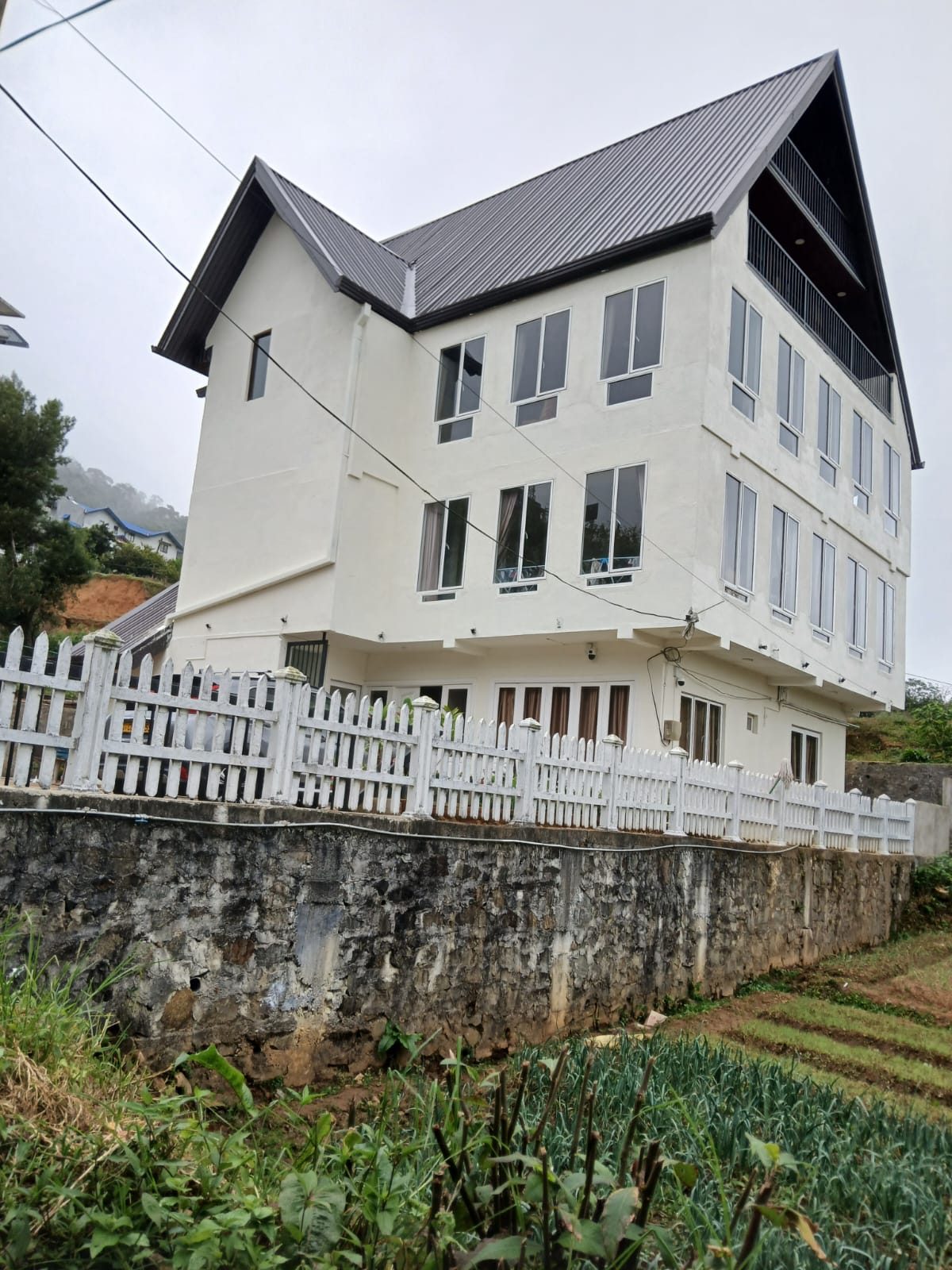The house above the stone wall